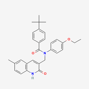 molecular formula C30H32N2O3 B7709850 4-(tert-butyl)-N-(4-ethoxyphenyl)-N-((2-hydroxy-6-methylquinolin-3-yl)methyl)benzamide 