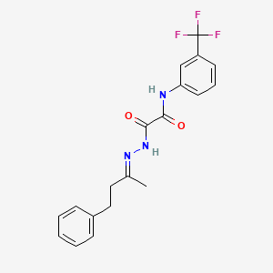 molecular formula C19H18F3N3O2 B7709862 (E)-2-oxo-2-(2-(4-phenylbutan-2-ylidene)hydrazinyl)-N-(3-(trifluoromethyl)phenyl)acetamide 