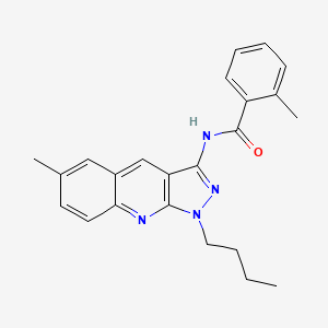 molecular formula C23H24N4O B7709876 N-(1-butyl-6-methyl-1H-pyrazolo[3,4-b]quinolin-3-yl)-2-methylbenzamide 