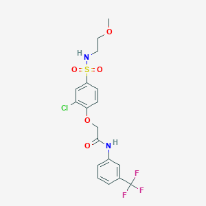 molecular formula C18H18ClF3N2O5S B7709882 2-{2-chloro-4-[(2-methoxyethyl)sulfamoyl]phenoxy}-N-[3-(methylsulfanyl)phenyl]acetamide 