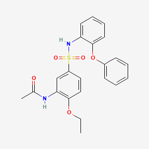 molecular formula C22H22N2O5S B7709885 N-(2-ethoxy-5-(N-(2-phenoxyphenyl)sulfamoyl)phenyl)acetamide 