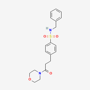 molecular formula C20H24N2O4S B7709922 N-benzyl-4-(3-morpholino-3-oxopropyl)benzenesulfonamide 