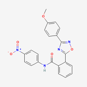 molecular formula C22H16N4O5 B7709925 2-(3-(4-methoxyphenyl)-1,2,4-oxadiazol-5-yl)-N-(4-nitrophenyl)benzamide 