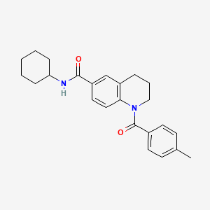 molecular formula C24H28N2O2 B7709946 N-(4-ethoxyphenyl)-1-(4-methylbenzoyl)-1,2,3,4-tetrahydroquinoline-6-carboxamide 