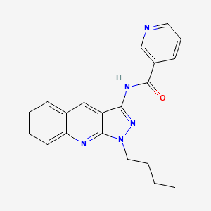 molecular formula C20H19N5O B7709954 N-(1-butyl-1H-pyrazolo[3,4-b]quinolin-3-yl)nicotinamide 