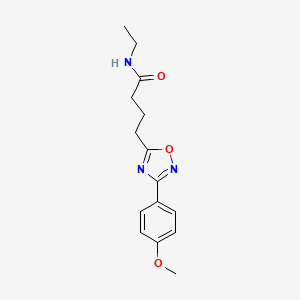 molecular formula C15H19N3O3 B7709957 N-ethyl-4-(3-(4-methoxyphenyl)-1,2,4-oxadiazol-5-yl)butanamide 