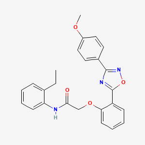 molecular formula C25H23N3O4 B7709963 N-(2-ethylphenyl)-2-(2-(3-(4-methoxyphenyl)-1,2,4-oxadiazol-5-yl)phenoxy)acetamide 