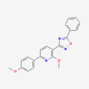 molecular formula C21H17N3O3 B7709987 3-(2-methoxy-6-(4-methoxyphenyl)pyridin-3-yl)-5-phenyl-1,2,4-oxadiazole 