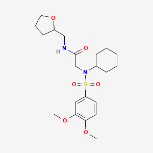 molecular formula C21H32N2O6S B7709996 2-(N-cyclohexyl3,4-dimethoxybenzenesulfonamido)-N-[(4-methylphenyl)methyl]acetamide 