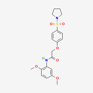 molecular formula C20H24N2O6S B7710000 N-(2,5-dimethoxyphenyl)-2-(4-(pyrrolidin-1-ylsulfonyl)phenoxy)acetamide 