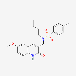 molecular formula C22H26N2O4S B7710013 N-butyl-N-((2-hydroxy-6-methoxyquinolin-3-yl)methyl)-4-methylbenzenesulfonamide 