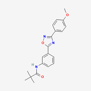 molecular formula C20H21N3O3 B7710034 N-(3-(3-(4-methoxyphenyl)-1,2,4-oxadiazol-5-yl)phenyl)pivalamide 
