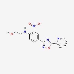 molecular formula C16H15N5O4 B7710041 N-(2-methoxyethyl)-2-nitro-4-(5-(pyridin-2-yl)-1,2,4-oxadiazol-3-yl)aniline 