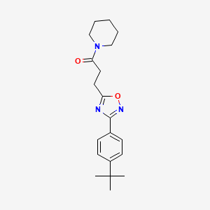 molecular formula C20H27N3O2 B7710070 3-(3-(4-(tert-butyl)phenyl)-1,2,4-oxadiazol-5-yl)-1-(piperidin-1-yl)propan-1-one 