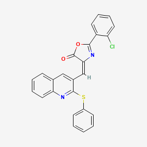 (E)-2-(2-chlorophenyl)-4-((2-(phenylthio)quinolin-3-yl)methylene)oxazol-5(4H)-one