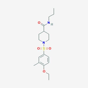 molecular formula C18H28N2O4S B7710083 N-cyclopropyl-1-(4-ethoxy-3-methylbenzenesulfonyl)piperidine-4-carboxamide 