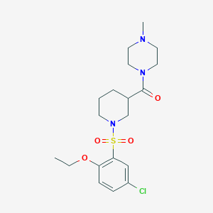 molecular formula C19H28ClN3O4S B7710085 N-(2H-1,3-benzodioxol-5-yl)-1-(5-chloro-2-ethoxybenzenesulfonyl)piperidine-3-carboxamide 