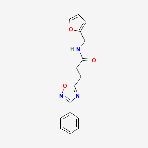 molecular formula C16H15N3O3 B7710093 N-(furan-2-ylmethyl)-3-(3-phenyl-1,2,4-oxadiazol-5-yl)propanamide 