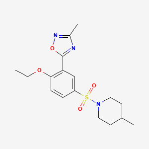 molecular formula C17H23N3O4S B7710101 5-(2-ethoxy-5-((4-methylpiperidin-1-yl)sulfonyl)phenyl)-3-methyl-1,2,4-oxadiazole 