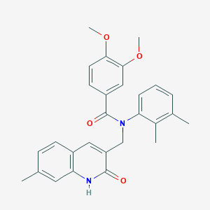 molecular formula C28H28N2O4 B7710121 N-(2,3-dimethylphenyl)-N-((2-hydroxy-7-methylquinolin-3-yl)methyl)-3,4-dimethoxybenzamide 