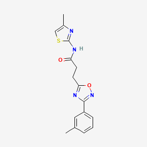 molecular formula C16H16N4O2S B7710127 N-(4-methylthiazol-2-yl)-3-(3-(m-tolyl)-1,2,4-oxadiazol-5-yl)propanamide 