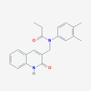 molecular formula C21H22N2O2 B7710135 N-(3,4-dimethylphenyl)-N-((2-hydroxyquinolin-3-yl)methyl)propionamide 