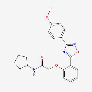 molecular formula C22H23N3O4 B7710153 N-cyclopentyl-2-(2-(3-(4-methoxyphenyl)-1,2,4-oxadiazol-5-yl)phenoxy)acetamide 