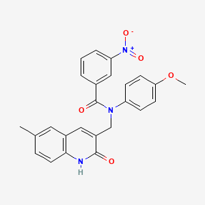 molecular formula C25H21N3O5 B7710159 N-((2-hydroxy-6-methylquinolin-3-yl)methyl)-N-(4-methoxyphenyl)-3-nitrobenzamide 