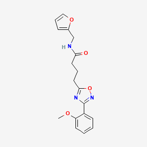 molecular formula C18H19N3O4 B7710167 N-(furan-2-ylmethyl)-4-(3-(2-methoxyphenyl)-1,2,4-oxadiazol-5-yl)butanamide 