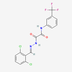 molecular formula C16H10Cl2F3N3O2 B7710171 (E)-2-(2-(2,6-dichlorobenzylidene)hydrazinyl)-2-oxo-N-(3-(trifluoromethyl)phenyl)acetamide 