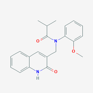 molecular formula C21H22N2O3 B7710173 N-((2-hydroxyquinolin-3-yl)methyl)-N-(2-methoxyphenyl)isobutyramide 