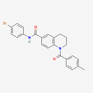 molecular formula C24H21BrN2O2 B7710186 N-cyclopropyl-1-(4-methylbenzoyl)-1,2,3,4-tetrahydroquinoline-6-carboxamide 