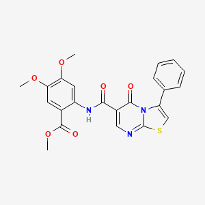molecular formula C23H19N3O6S B7710190 N-(2,4-dimethoxyphenyl)-5-oxo-3-phenyl-5H-[1,3]thiazolo[3,2-a]pyrimidine-6-carboxamide 