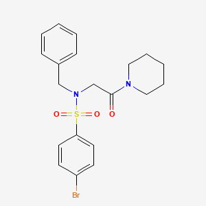 molecular formula C20H23BrN2O3S B7710198 N-benzyl-4-bromo-N-(2-oxo-2-(piperidin-1-yl)ethyl)benzenesulfonamide 