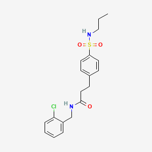 molecular formula C19H23ClN2O3S B7710205 N-(2-chlorobenzyl)-3-(4-(N-propylsulfamoyl)phenyl)propanamide 