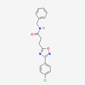 molecular formula C18H16ClN3O2 B7710214 N-benzyl-3-(3-(4-chlorophenyl)-1,2,4-oxadiazol-5-yl)propanamide 