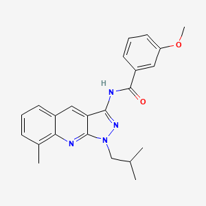 molecular formula C23H24N4O2 B7710219 N-(1-isobutyl-8-methyl-1H-pyrazolo[3,4-b]quinolin-3-yl)-3-methoxybenzamide 
