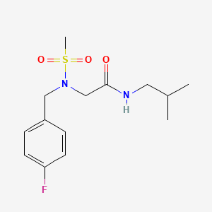 molecular formula C14H21FN2O3S B7710220 2-(N-(4-fluorobenzyl)methylsulfonamido)-N-isobutylacetamide 