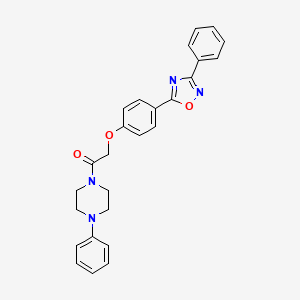molecular formula C26H24N4O3 B7710234 2-(4-(3-phenyl-1,2,4-oxadiazol-5-yl)phenoxy)-1-(4-phenylpiperazin-1-yl)ethanone 