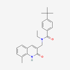 molecular formula C24H28N2O2 B7710237 4-(tert-butyl)-N-ethyl-N-((2-hydroxy-8-methylquinolin-3-yl)methyl)benzamide 