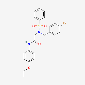 molecular formula C23H23BrN2O4S B7710239 N-(2H-1,3-benzodioxol-5-yl)-2-{N-[(4-bromophenyl)methyl]benzenesulfonamido}acetamide 