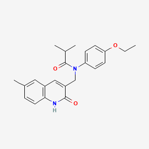 molecular formula C23H26N2O3 B7710245 N-(4-ethoxyphenyl)-N-((2-hydroxy-6-methylquinolin-3-yl)methyl)isobutyramide 