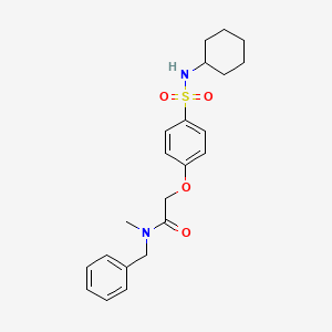 molecular formula C22H28N2O4S B7710262 2-(N-cyclohexylbenzenesulfonamido)-N-(3-methylphenyl)acetamide 