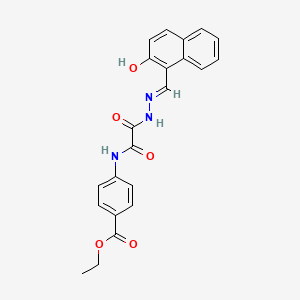 molecular formula C22H19N3O5 B7710290 ethyl 4-({N'-[(E)-(4-methoxyphenyl)methylidene]hydrazinecarbonyl}formamido)benzoate 