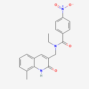molecular formula C20H19N3O4 B7710303 N-ethyl-N-((2-hydroxy-8-methylquinolin-3-yl)methyl)-4-nitrobenzamide 