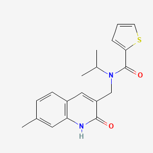 molecular formula C19H20N2O2S B7710330 N-((2-hydroxy-7-methylquinolin-3-yl)methyl)-N-isopropylthiophene-2-carboxamide 