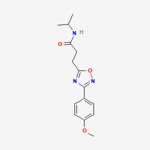molecular formula C15H19N3O3 B7710355 N-isopropyl-3-(3-(4-methoxyphenyl)-1,2,4-oxadiazol-5-yl)propanamide 