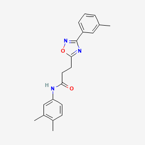 molecular formula C20H21N3O2 B7710360 N-(3,4-dimethylphenyl)-3-(3-(m-tolyl)-1,2,4-oxadiazol-5-yl)propanamide 