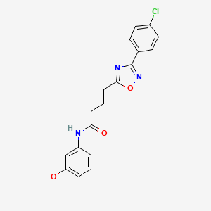 molecular formula C19H18ClN3O3 B7710377 4-(3-(4-chlorophenyl)-1,2,4-oxadiazol-5-yl)-N-(3-methoxyphenyl)butanamide 