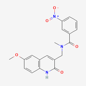 molecular formula C19H17N3O5 B7710396 N-((2-hydroxy-6-methoxyquinolin-3-yl)methyl)-N-methyl-3-nitrobenzamide 